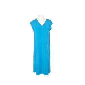 J JILL Women’s Size M Dress Teal Wearever Rayon Nylon Spandex